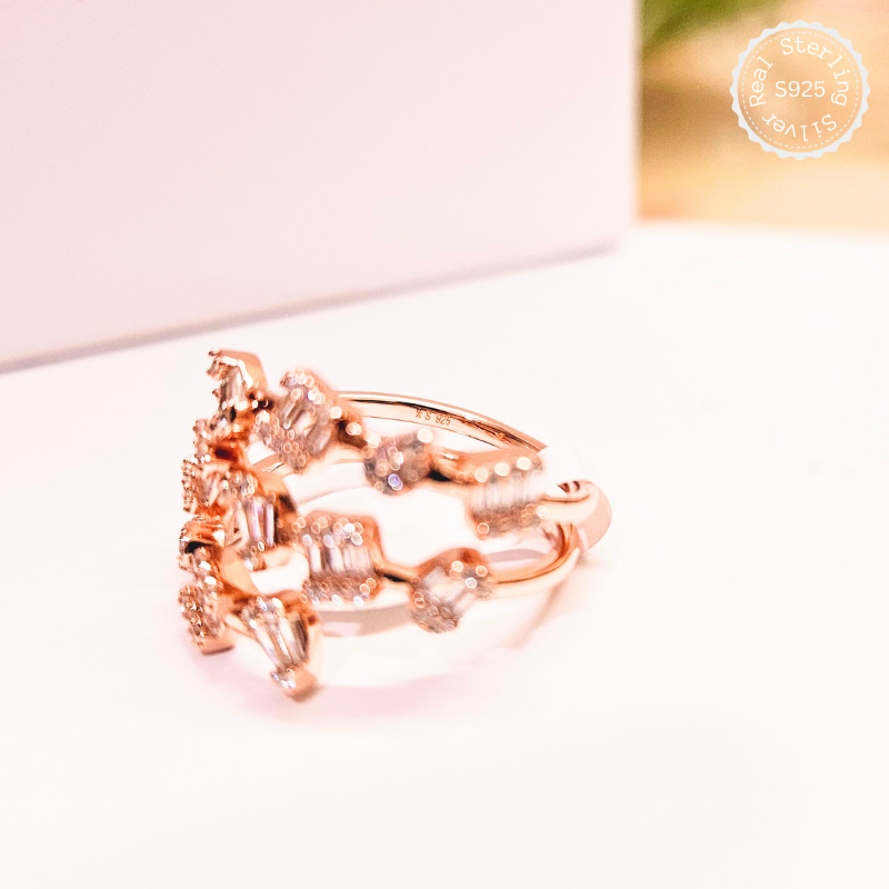 Premium Rose Gold 925 Silver Spiral Ring