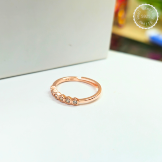 Premium Rose Gold 925 Silver Ring Adjustable