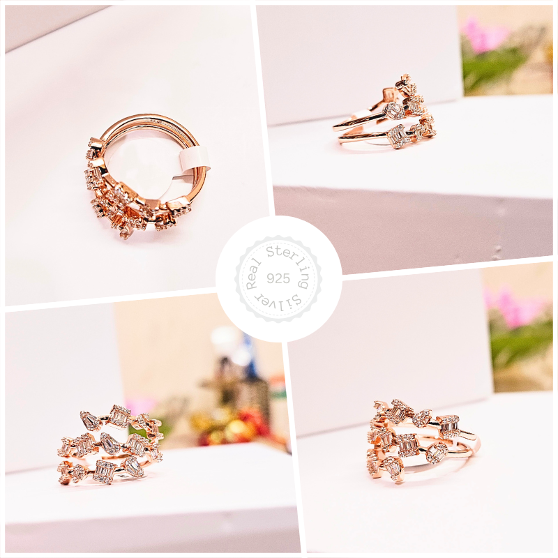 Premium Rose Gold 925 Silver Spiral Ring