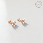 925 Silver Zircon Floral Knot Earrings