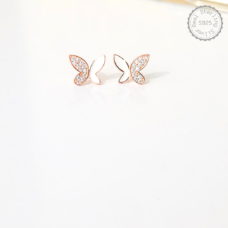 Beautiful Butterfly with CZ 925 Silver Earrings