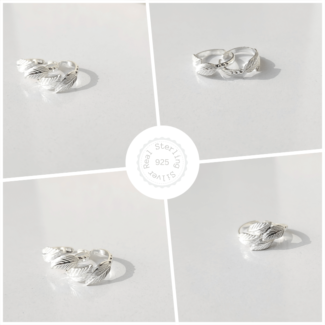 925 Silver Leaf Design Toe Rings