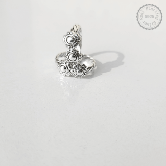 Oxidised 925 Silver Floral Bliss Toe Rings