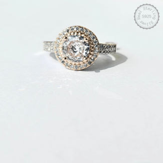 Silver Zircon Stone Ring