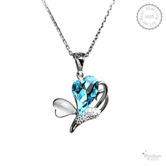 Beautiful Silver Butterfly Pendant With Chain