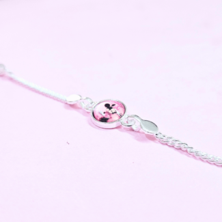 Mini Mouse Kids Silver Rakhi with Adjustable Chain