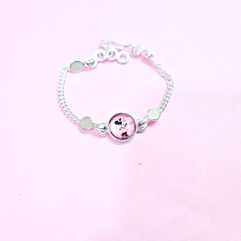 Mini Mouse Kids Silver Rakhi with Adjustable Chain