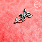 925 Silver Pendent ॐ with trident oxidised