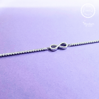 Infinity Bracelet with Rhodium Plating